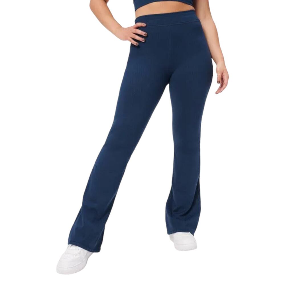 NWT Good American Seamless Rib High Waist Flare Pant - Twilight - 3/4 (L/XL)